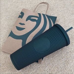 💚Starbucks 2022 Matte Dark Green Soft Touch Studded Venti Cup